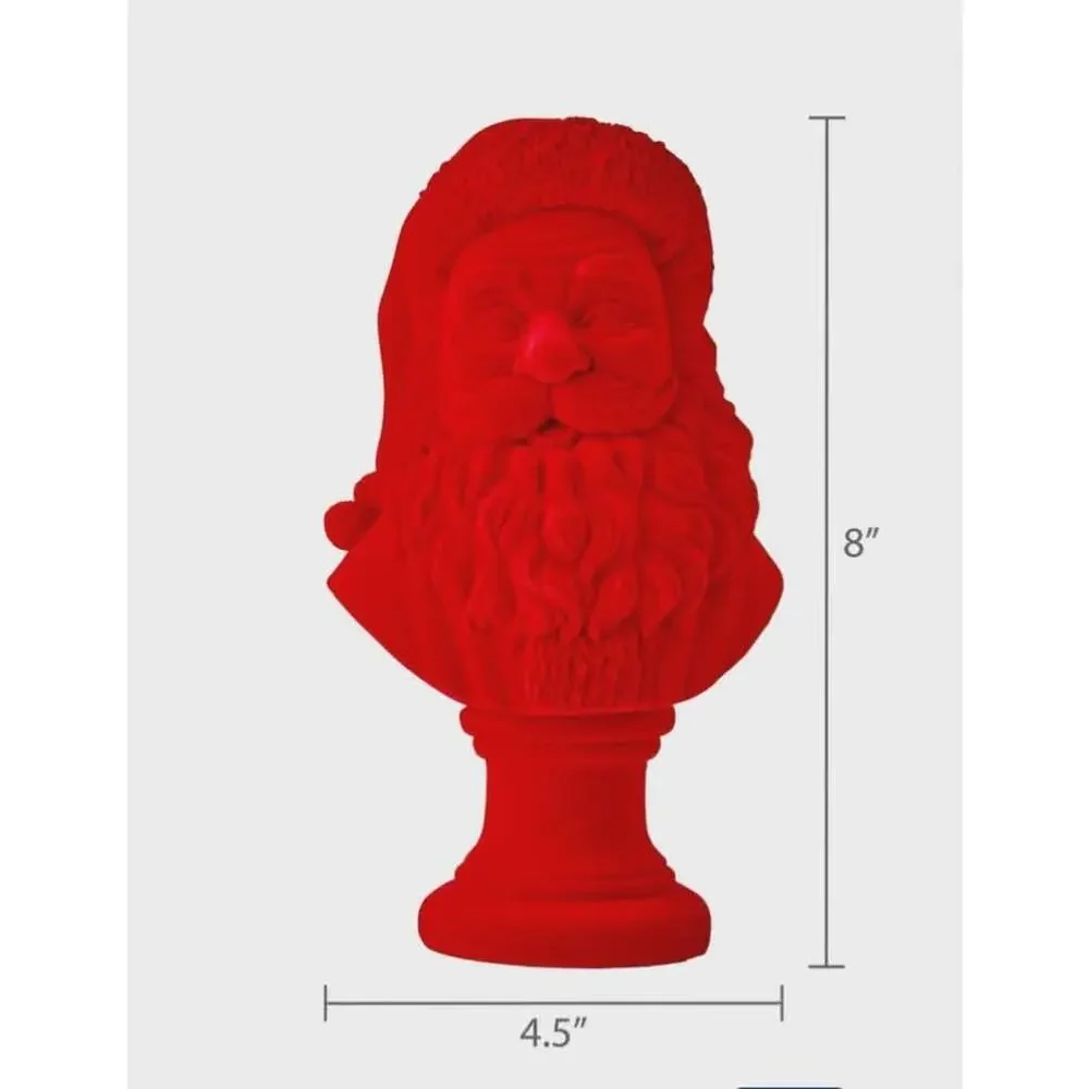 NEW! Christmas Red Flocked Santa Claus 8